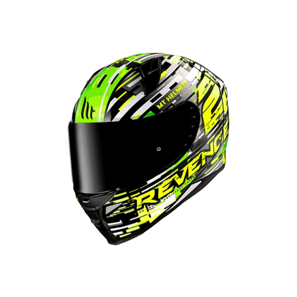 کلاه کاسکت فک ثابت MT REVENGE 2 barcode − سبز فانتزی