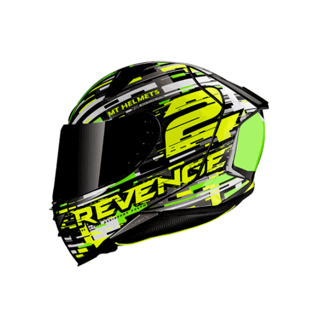 کلاه کاسکت فک ثابت MT REVENGE 2 barcode − سبز فانتزی