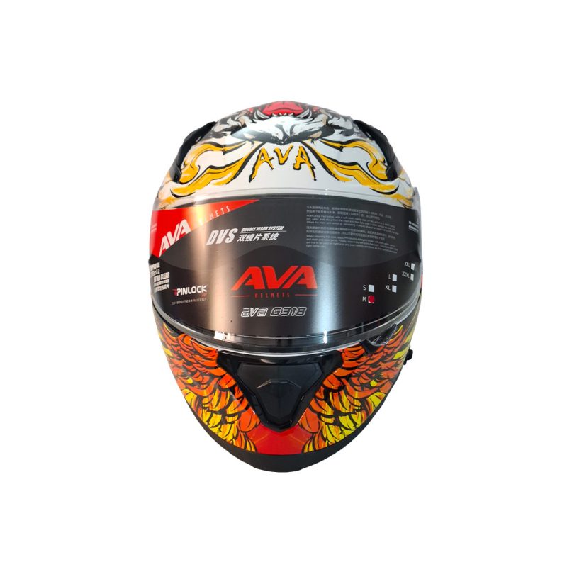 کلاه کاسکت فک ثابت برند AVA طرح Tiger